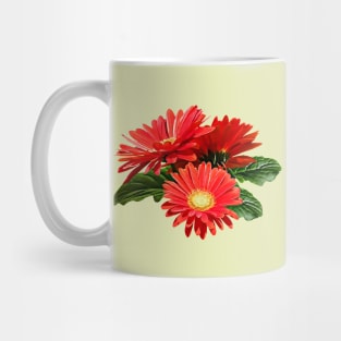 Red Gerbera Daisy Trio Mug